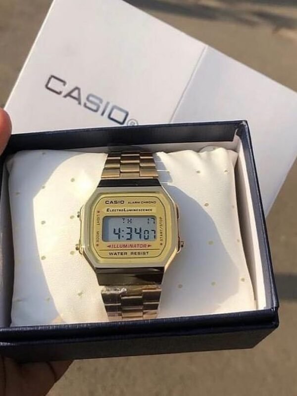 Gold retro casio watch