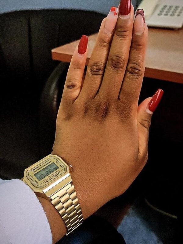 Gold retro casio watch