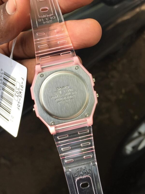 Pink F91-W Casio watch