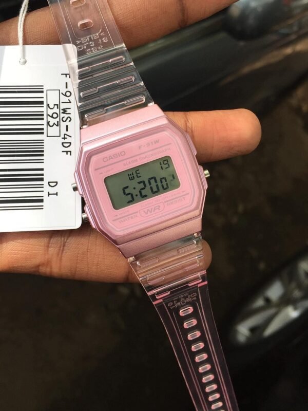 Pink F91-W Casio watch