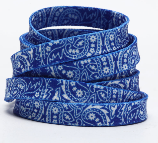 Bandana Print Shoelaces – Blue