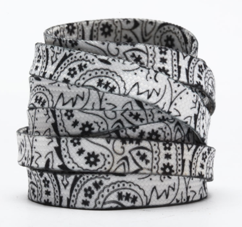 Bandana Print Shoelaces – Black & White