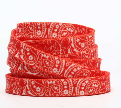 Bandana print Shoelaces – Red
