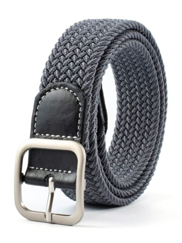 Men Solid Elastic Belt Grey