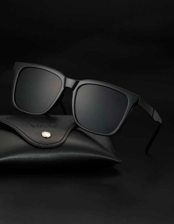 Men Acrylic Frame Sunglasses Black