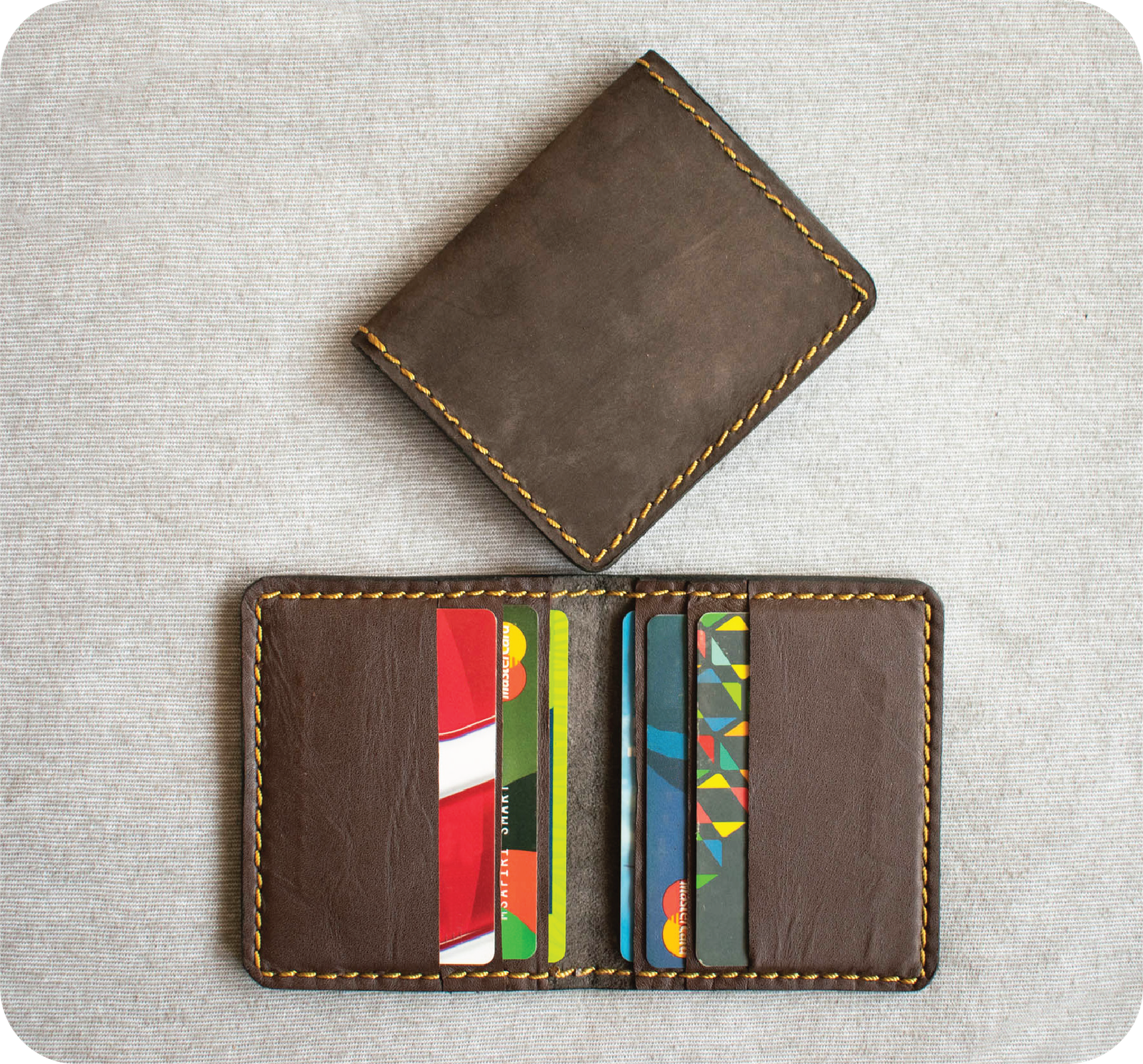Leather Card Holder Handstitched Wallet