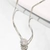 Cubic zirconia decor round charm 925 sterling silver