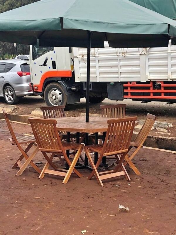 Garden shade set with 6 chairs