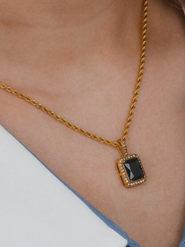 BOLD BLACK 18k gold plated Necklace