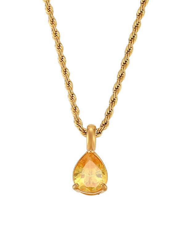 CHAMPAGNE TEAR 18k gold plated Necklace