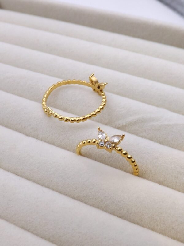 BUTTERFLY CRYSTAL 18K gold plated ring