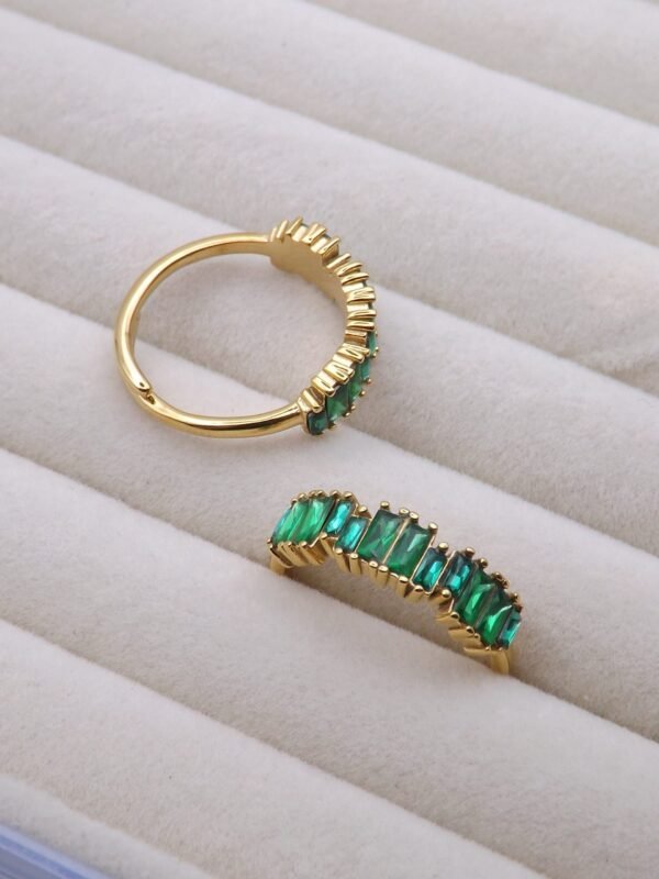ROCKY EMERALD 18K gold plated ring