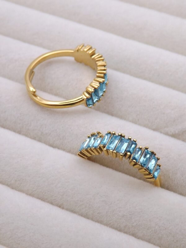 ROCKY SEA BLUE 18K gold plated ring
