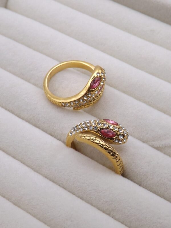 SNAKEY PINK BEAUTY 18K gold plated ring