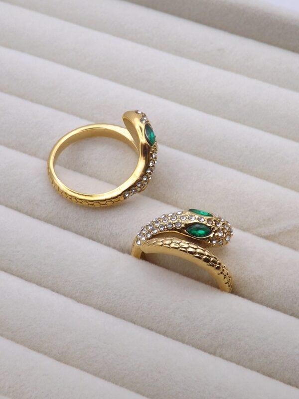 SNAKEY GREEN BEAUTY 18K gold plated ring