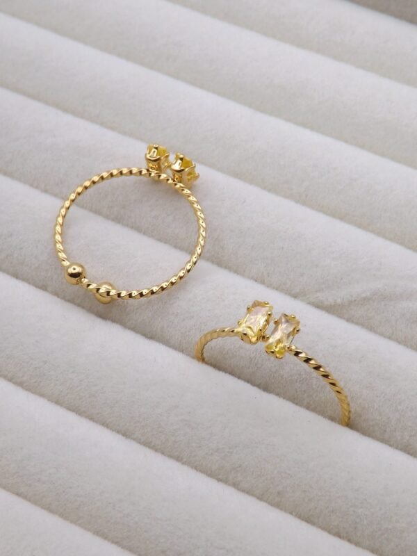 CORAL CHAMPAGNE DUOS 18K gold plated ring