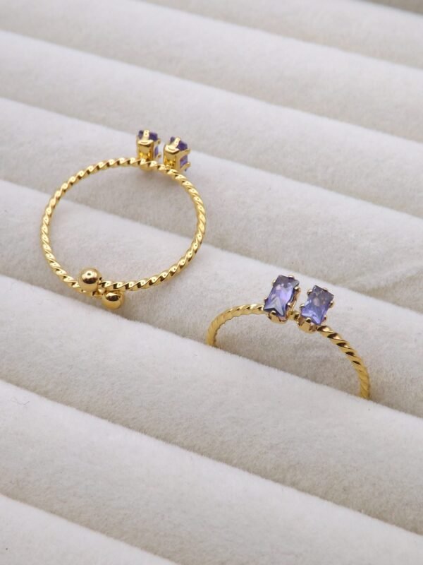 ROYAL AMETHYST DUOS 18K gold plated ring