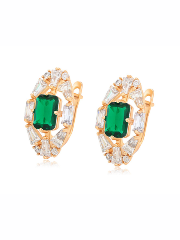SERINE EMERALD 18k gold plated Earrings