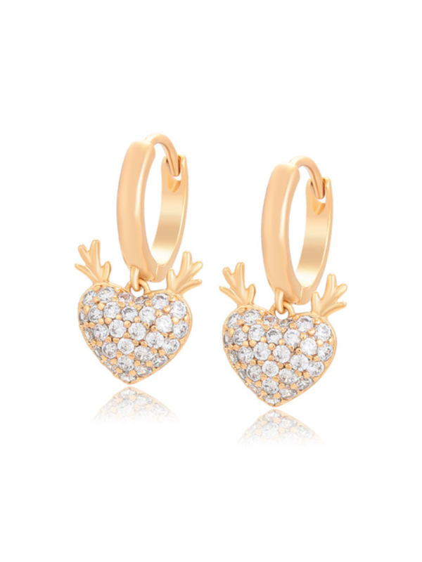 HEARTLY DEER 18k gold plated Earrings