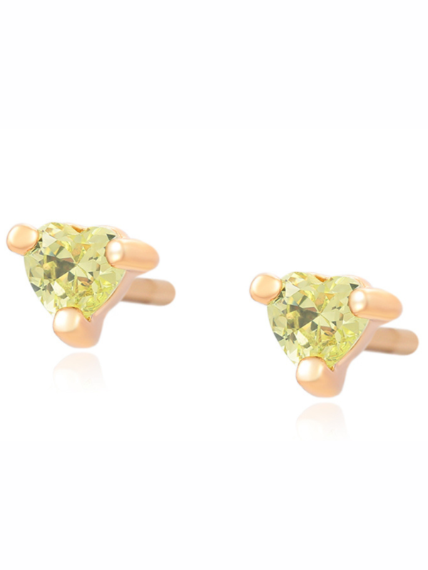 HEART GREEN (SMALL) 18k gold plated Earrings