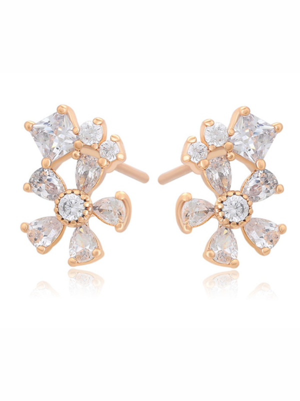 FLOWERY CRYSTALS 18k gold plated Earrings