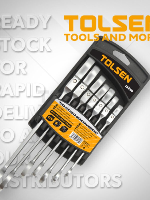 TOLSEN 7PCS FLEXIBLE HEAD COMBINATION RATCHET SPANNER SET