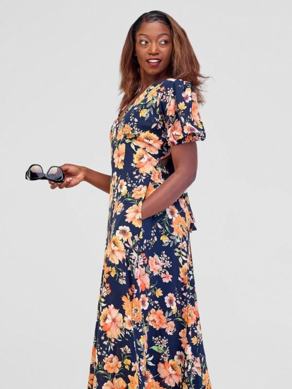 Joana Black Floral Dress