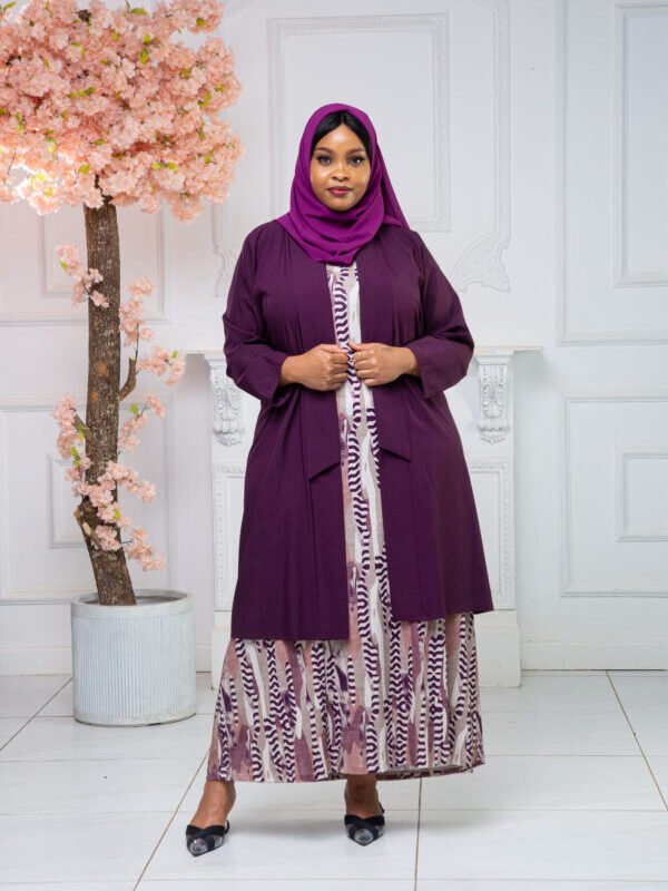 2 PIECE ZEI PURPLE MODEST DRESS